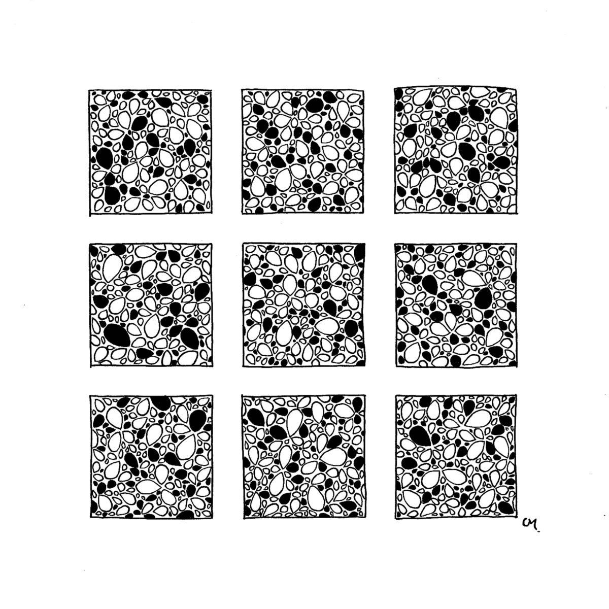 Triptyque motifs noir et blanc 3 bis
